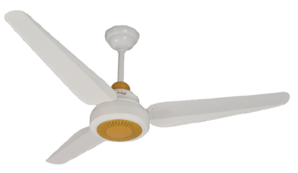 Beautiful room fan with combination white and light wood color.