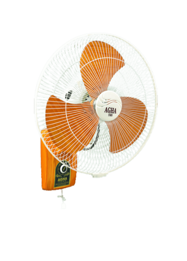 bracket fan in wood color and easy adjustable fan